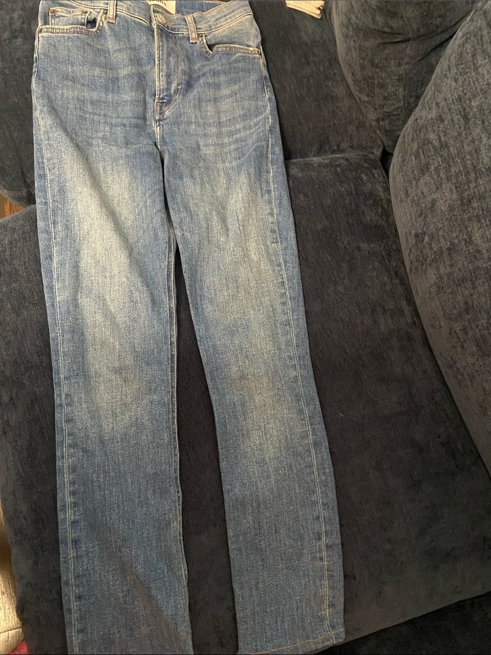 Reformation Women's Straight-Leg Jeans in Light Blue Wash. Size 25